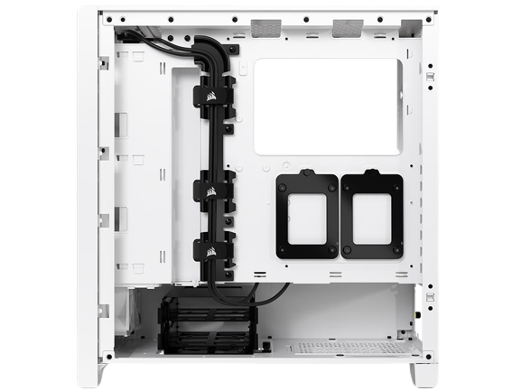 CORSAIR iCUE 4000D RGB AIRFLOW Mid-Tower Case, True White - 3x AF120 RGB ELITE White Fans - iCUE Lighting Node PRO Controller - High-airflow Design