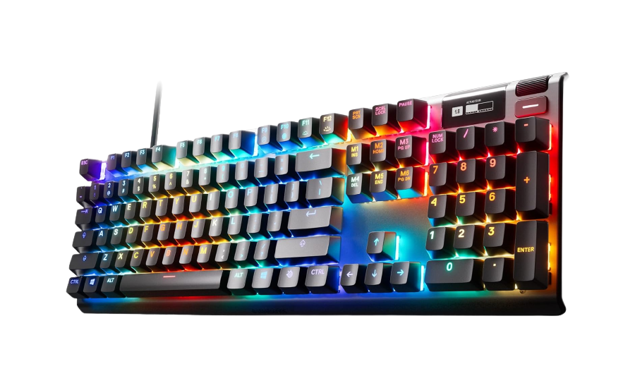 Steelseries Apex Pro - Mechanical Gaming Keyboard - Adjustable Actuation Switches - World's Fastest Mechanical Switches - Oled Display - Us Qwerty Layout (Ps4), Black - 64626