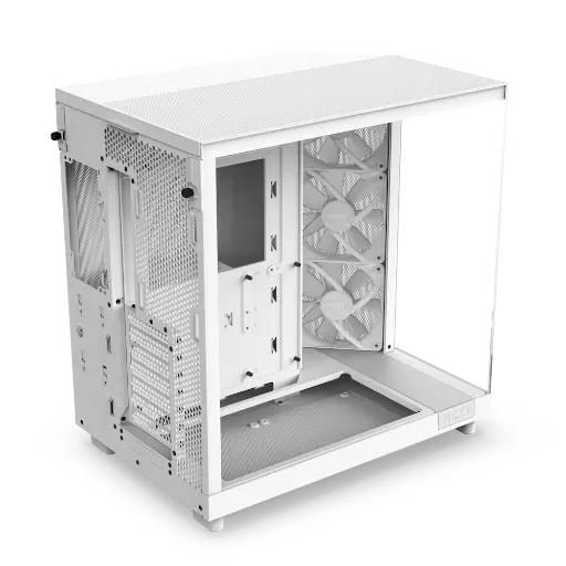 NZXT H6 Flow RGB (2023) Compact Dual-chamber ATX Case with RGB Fans - All White (2).webp