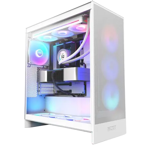 NZXT H7 Flow RGB (2024) Mid-Tower All White Gaming Case.webp