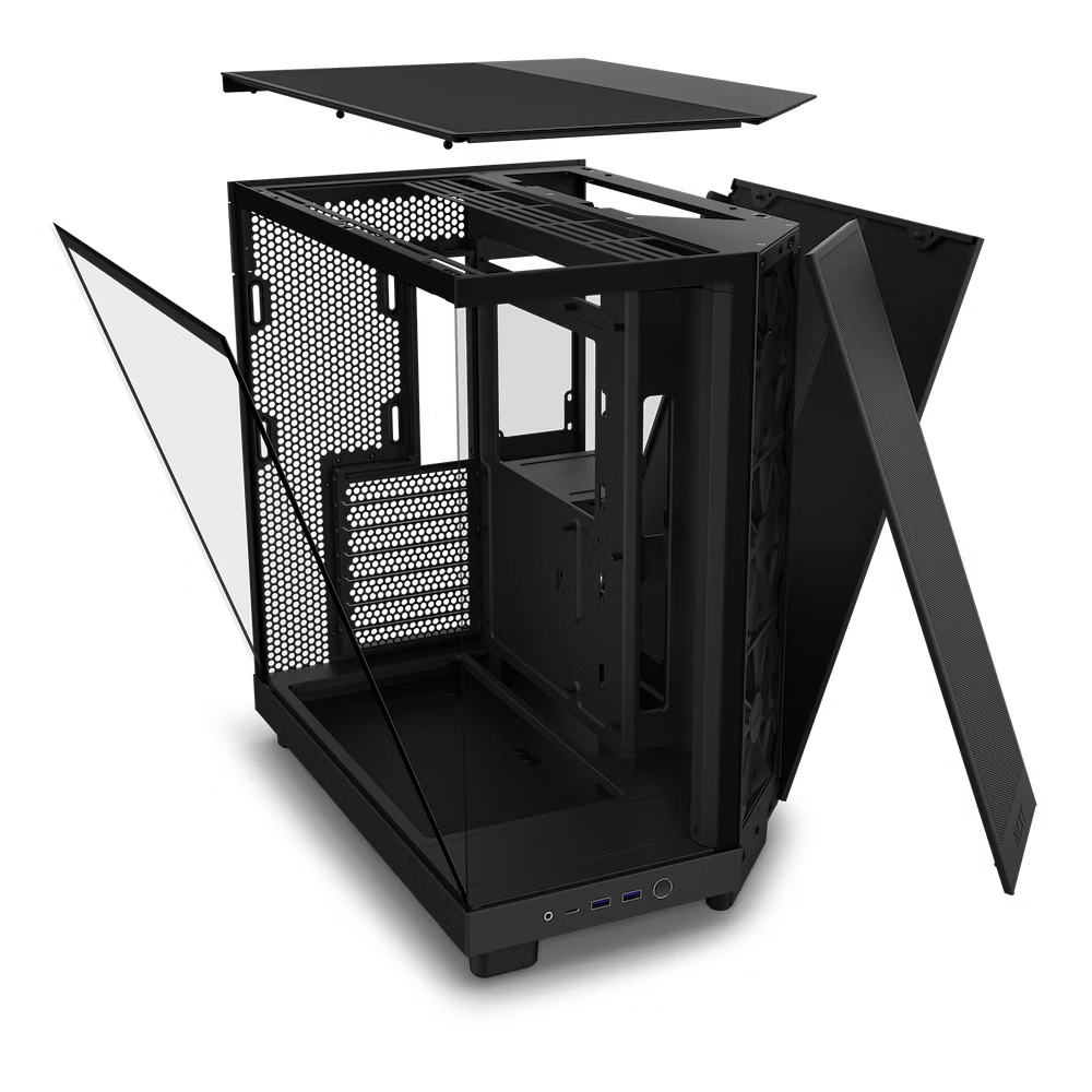 NZXT H6 Flow (2023) Compact Dual-chamber ATX Case - All Black