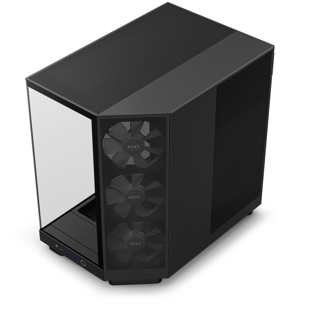 NZXT H6 Flow RGB (2023) Compact Dual-chamber ATX Case with RGB Fans - All Black
