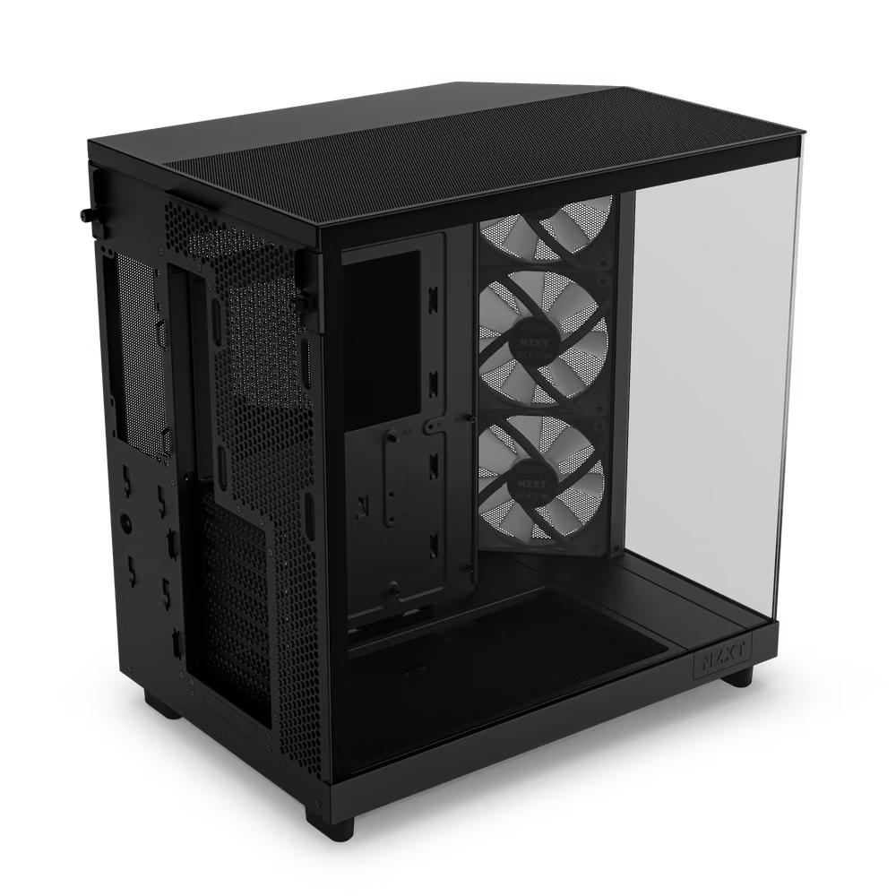 NZXT H6 Flow RGB (2023) Compact Dual-chamber ATX Case with RGB Fans - All Black
