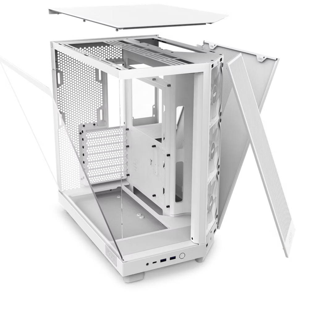 NZXT H6 Flow RGB (2023) Compact Dual-chamber ATX Case with RGB Fans - All White