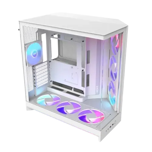 NZXT H9 Flow RGB Dual-Chamber ATX Mid Tower, 7 Built in fans White Gaming Case.webp