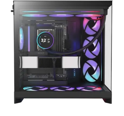 NZXT H9 Flow RGB Dual-Chamber ATX Mid Tower Black Gaming Case  (1).webp