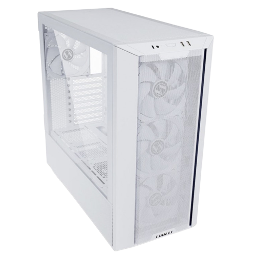 LIAN LI Lancool III White Aluminum/SECC/Tempered Glass Gaming Case with 4 × 140 PWM Fans (Non-RGB) - LANCOOL 3-W