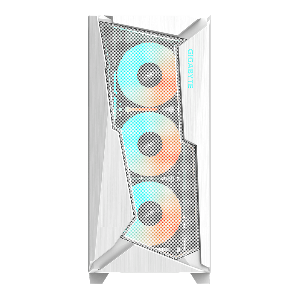 GIGABYTE C301 GLASS - WHITE Mid Tower PC Gaming Case, Tempered Glass, USB Type-C, 4x ARBG Fans Included (GB-C301GW)