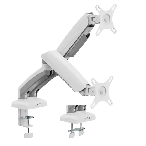 LUMI LEGEND Elegance Dual Screen Mechanical Spring Monitor Arm - White.webp