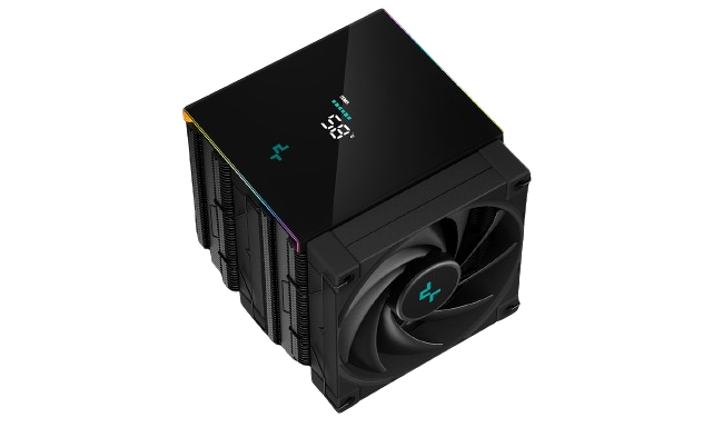 DeepCool AK620 DIGITAL Real-Time CPU Status Screen Twin 120mm FDB Fans Performance All Black Air Cooler