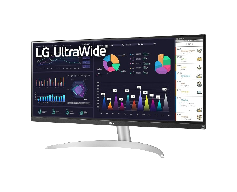 LG UltraWide 27" Full HD (2560 x 1080) IPS, 100Hz, 5ms (GtG at Faster), HDR10, USB Type-C, AMD FreeSync, Built in Speakers, 3-Side Virtually Borderless WHITE Monitor - 29WQ600-W