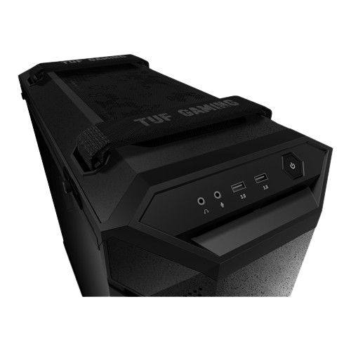 ASUS TUF Gaming GT501 metal front panel, tempered-glass side panel, 120 mm RGB fan, 140 mm PWM fan Black Case