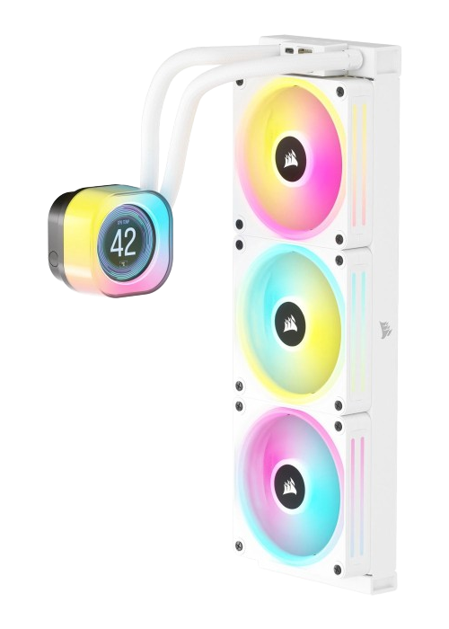 CORSAIR iCUE LINK H150i LCD - QX120 RGB Fans, 360mm Radiato Liquid CPU WHITE Cooler - CW-9061008-WW