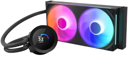 NZXT Kraken Plus 240mm RGB AIO, LCD Display, 2 x RGB Core Fans, Black CPU Liquid Cooler.webp
