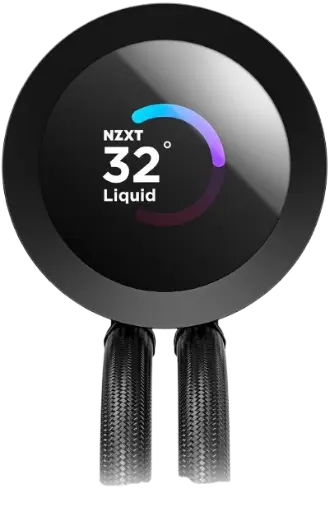 NZXT Kraken Plus 240mm RGB AIO, LCD Display, 2 x RGB Core Fans, Black CPU Liquid Cooler (2).webp