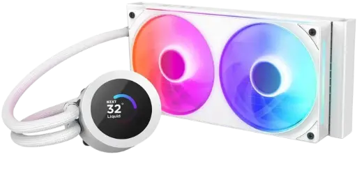 NZXT Kraken RGB 240mm AIO  - LCD Display, 2 x RGB Core Fans, White CPU Liquid Cooler (1).webp