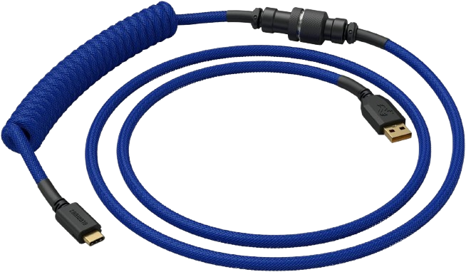 Glorious PC Gaming Race Coiled Cable Cobalt, USB-C auf USB-A Spiralkabel - 1,37m