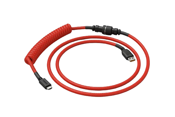 Glorious PC Gaming Race Coiled Cable RED, USB-C auf USB-A Spiralkabel - 1,37m