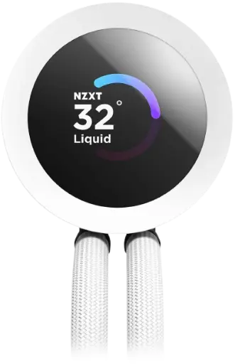 NZXT Kraken RGB 240mm AIO  - LCD Display, 2 x RGB Core Fans, White CPU Liquid Cooler (2).webp