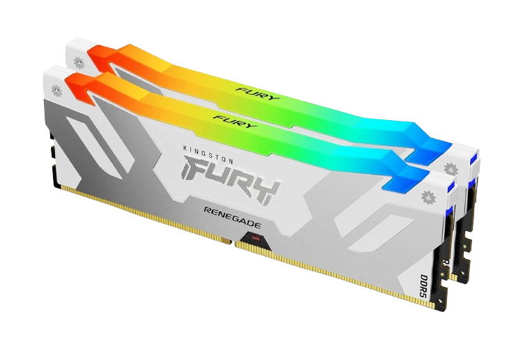 Kingston Fury Renegade 32GB (2 x 16GB) DDR5 CL32 6400 (PC5 51200) Silver/White Memory - KF564C32RWAK2-32