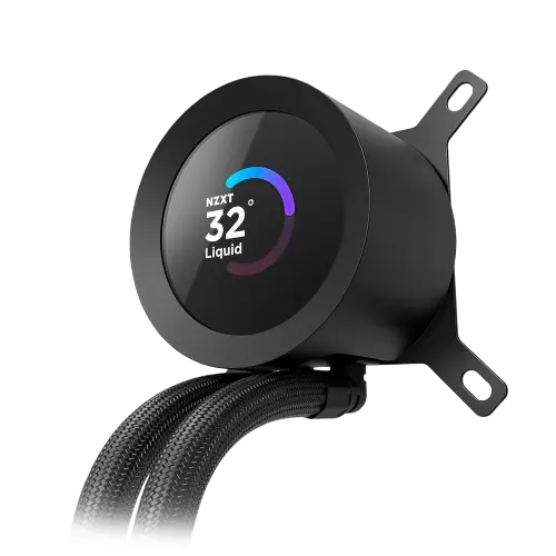 NZXT Kraken Plus RGB 360mm AIO, LCD Display, 3x RGB Core Fans, Black Liquid Cooler (2).webp