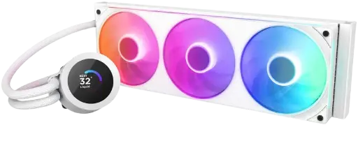 NZXT Kraken RGB 360mm - RL-KR360-W1- AIO RGB CPU Liquid Cooler - LCD Display - 3 x F120RGB Core Fans White Radiator (1).webp