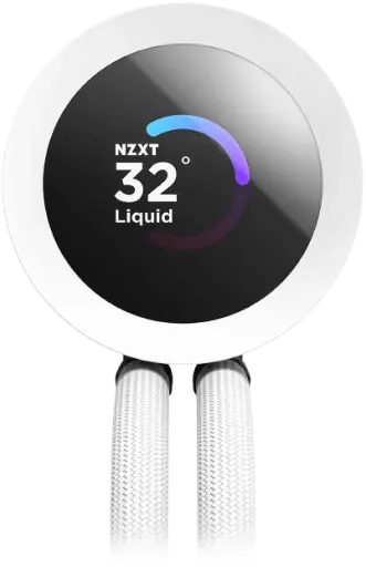 NZXT Kraken RGB 360mm - RL-KR360-W1- AIO RGB CPU Liquid Cooler - LCD Display - 3 x F120RGB Core Fans White Radiator (2).webp