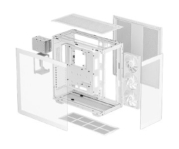 DeepCool CH780 3 x 140mm PWM ARGB Fans Pre-Installed Full Tower Panoramic Glass Gaming WHITE PC Case