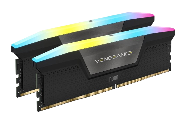 Corsair VENGEANCE® RGB 64GB (2x32GB) DDR5 DRAM 6200MT/s CL32 Memory Kit — Black