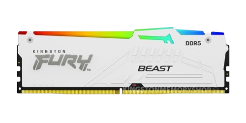 Kingston FURY Beast RGB KF564C32BWAK2-32 32GB (16GB x2) DDR5 6400MT/s DIMM XMP White Memory