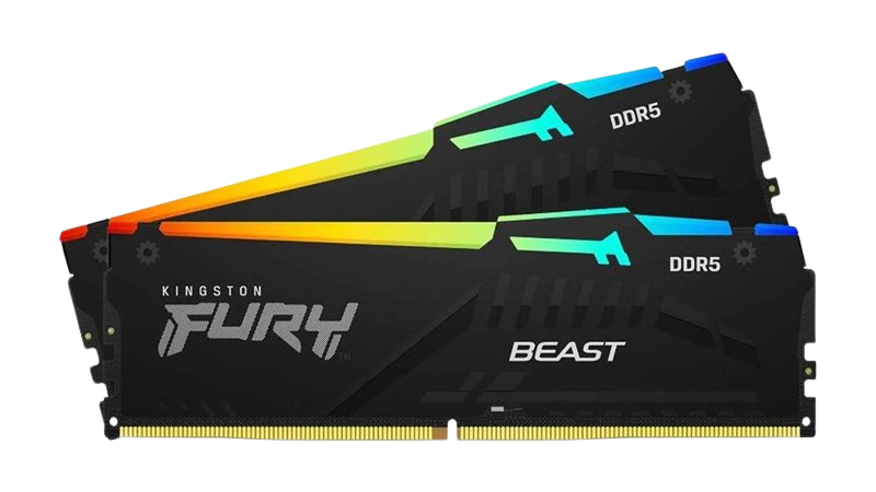 Kingston FURY Beast RGB (16GB x2) DDR5 6400MT/s DIMM XMP Black Memory
