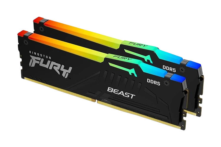 Kingston FURY Beast RGB (16GB x2) DDR5 6400MT/s DIMM XMP Black Memory