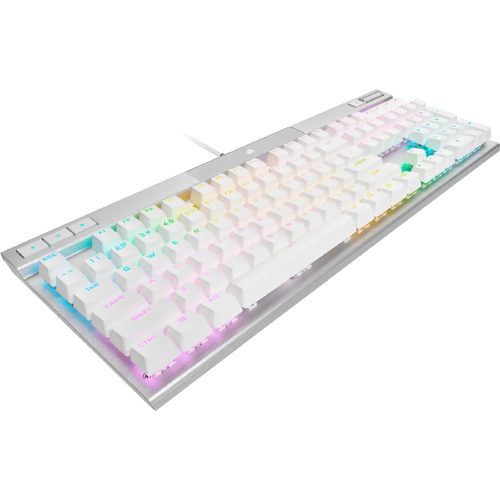 Corsair K70 PRO RGB Optical-Mechanical Gaming Keyboard with PBT DOUBLE SHOT PRO Keycaps — White