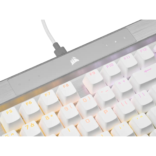 Corsair K70 PRO RGB Optical-Mechanical Gaming Keyboard with PBT DOUBLE SHOT PRO Keycaps — White