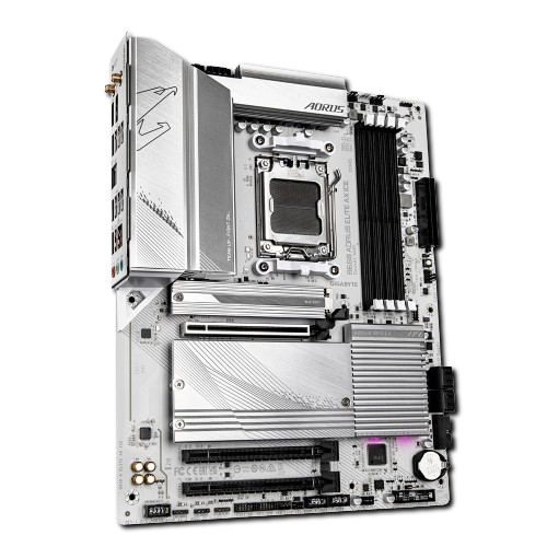 GIGABYTE B650 AORUS Elite AX ICE AM5, DDR5, 4 M.2 WiFi 6E, Snow White ATX Motherboard
