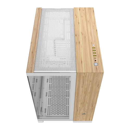 Corsair 6500X White/Bamboo Dual Chamber Tempered Glass Mid Tower PC Case