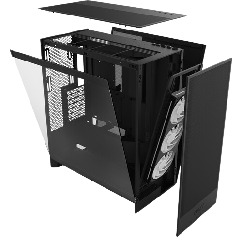 NZXT H7 Flow (2024) Mid-Tower All Black Gaming Case