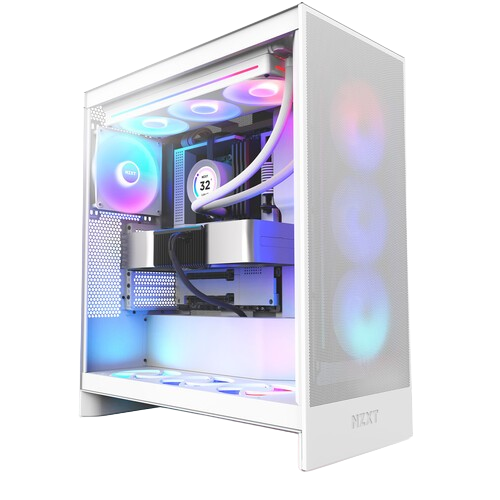 NZXT H7 Flow RGB (2024) Mid-Tower All White Gaming Case