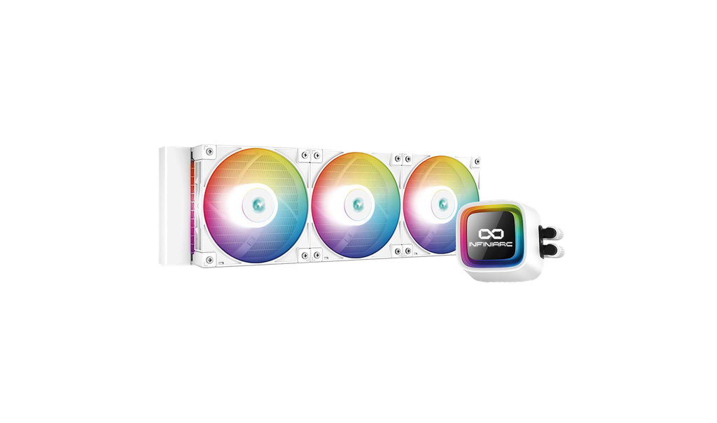 DeepCool LS720 WHITE 360mm, 3x120mm A-RGB PWM Fan, Infinity Mirror Cap Design Liquid CPU Cooler