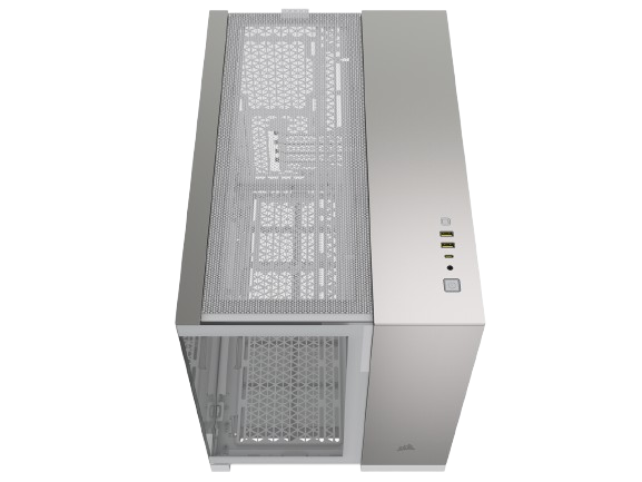 Corsair 2500X Micro ATX Dual Chamber White/Satin Gray Aluminum PC Case 