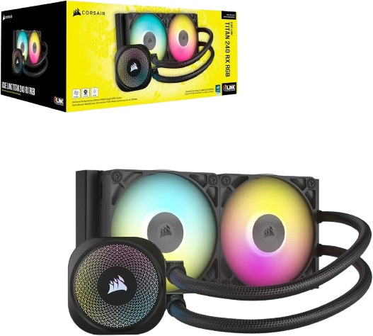 Corsair iCUE LINK TITAN 240 RX RGB Black Liquid CPU Cooler
