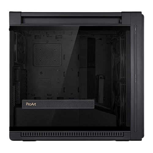 Asus ProArt PA602 E-ATX, 420mm radiator support, 1 140mm & 2 200mm installed fans, Black case