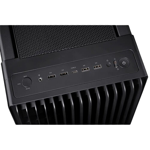 Asus ProArt PA602 E-ATX, 420mm radiator support, 1 140mm & 2 200mm installed fans, Black case