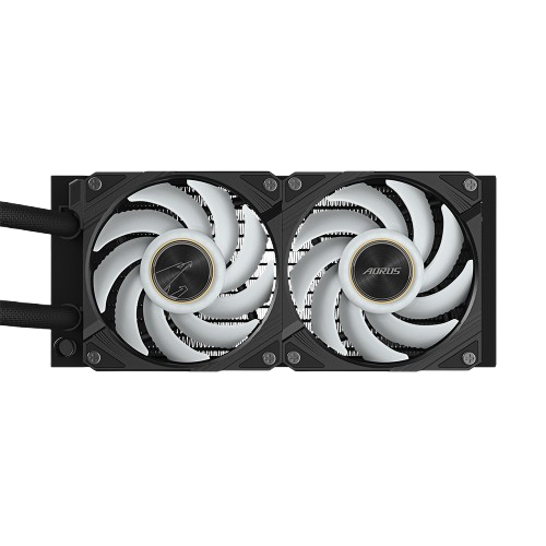 GIGABYTE AORUS WATERFORCE X ii 240, Dual 120mm 240mm, Windforce PWM Fans, Fusion 2.0, Advanced RGB Lighting Control Black Radiator