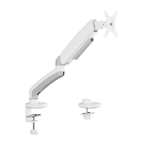 Elegance Single Screen Mechanical Spring Monitor Arm - White