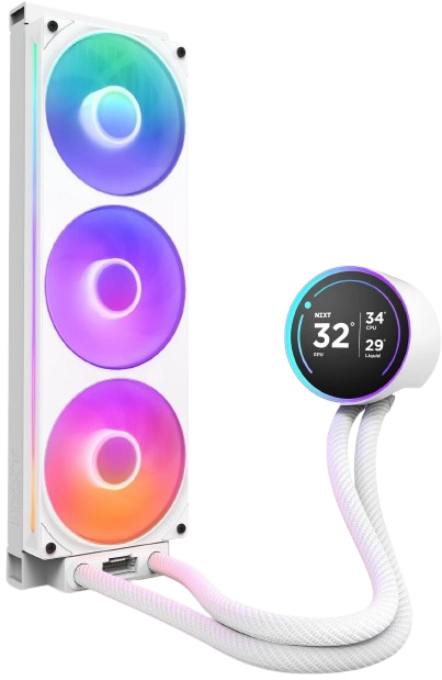 Kraken Elite 360 RGB V2 - RL-KR36E-W2 -360mm AIO liquid cooler w/ Display and RGB Core Fan - (White) 