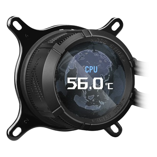 ASUS ROG STRIX LC III 360 ARGB LCD liquid CPU cooler, 360mm Radiator, 3x ROG Strix AF-12S ARGB 120mm Fans, Black
