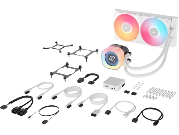 Corsair iCUE LINK TITAN 240 RX LCD, 240mm Radiator, White Liquid CPU Cooler
