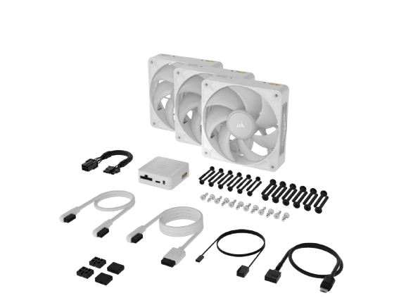 Corsair iCUE LINK RX120 MAX RGB 120mm PWM White Thick Fans Starter Kit