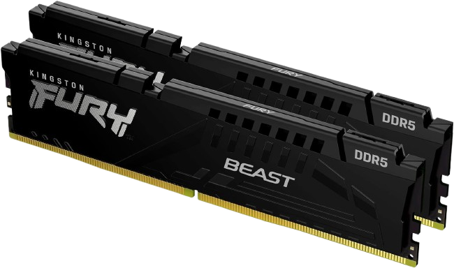 Kingston FURY Beast Black 32GB 6000MT/s DDR5 CL30 DIMM (Kit of 2) Desktop Gaming Memory - KF560C30BBEK2-32 